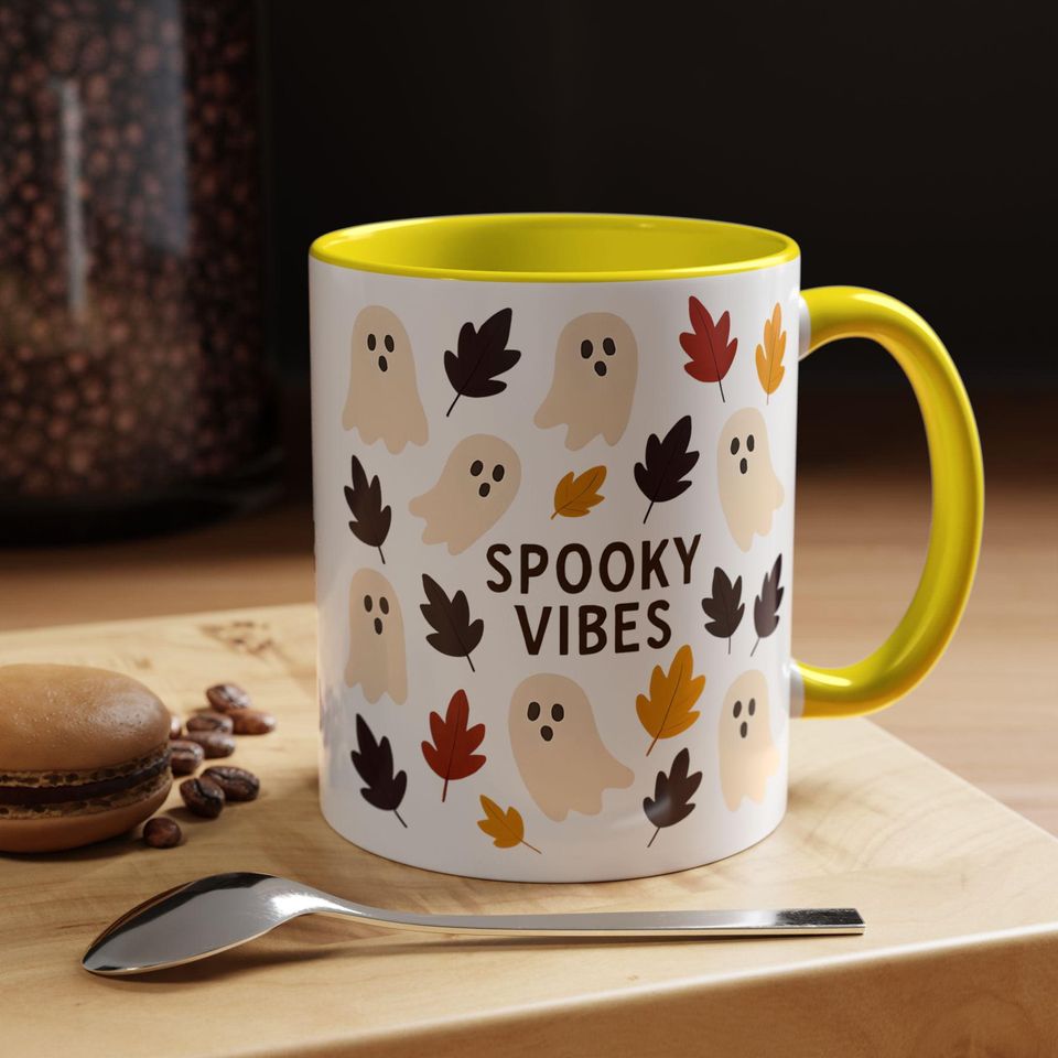 Boo-tiful Ghost Accent Mug, Autumn Vibes Cup, Perfect Gift for Halloween Fans