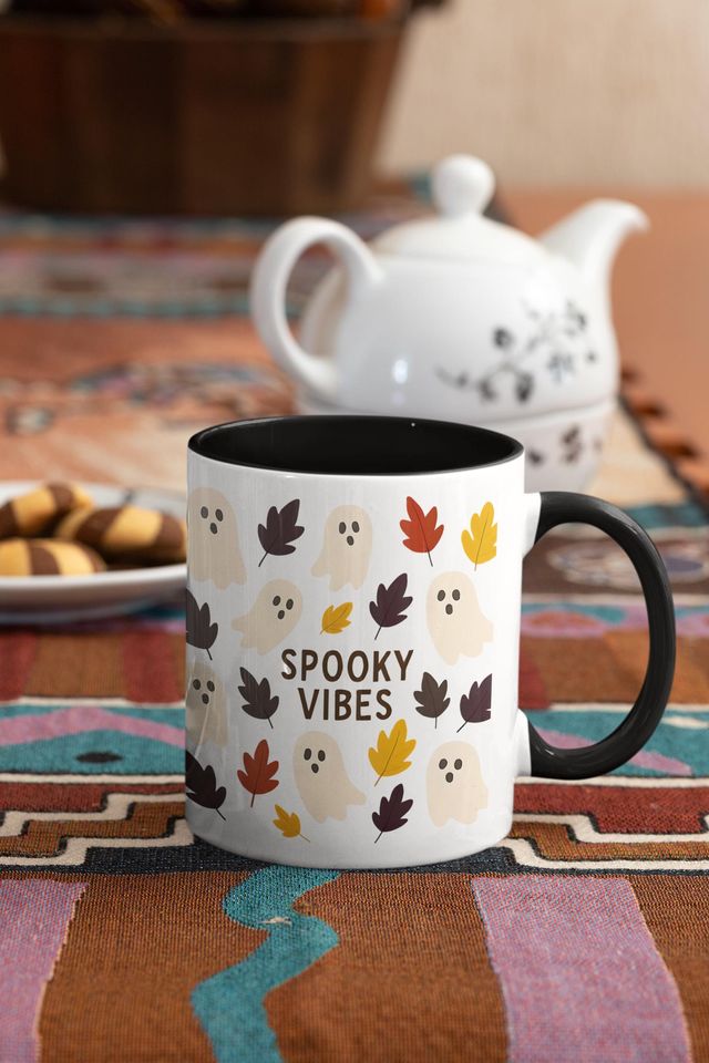 Boo-tiful Ghost Accent Mug, Autumn Vibes Cup, Perfect Gift for Halloween Fans