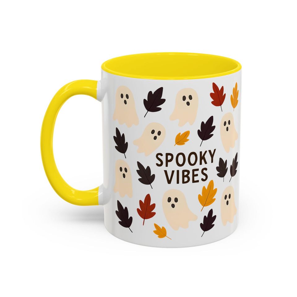 Boo-tiful Ghost Accent Mug, Autumn Vibes Cup, Perfect Gift for Halloween Fans