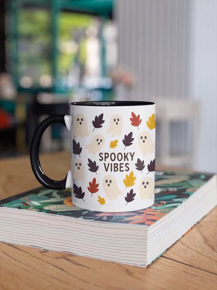 Boo-tiful Ghost Accent Mug, Autumn Vibes Cup, Perfect Gift for Halloween Fans