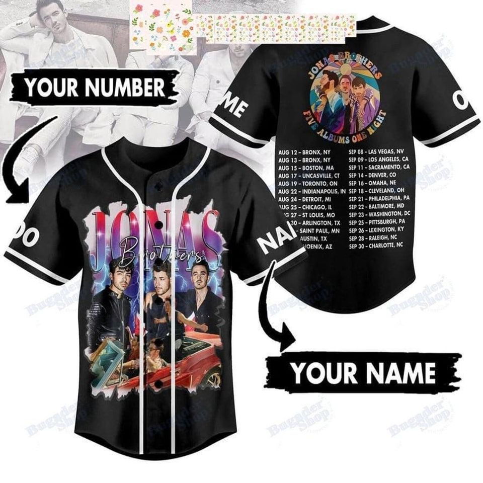 Jonas Brothers Tour 2025 Five Album. One Night Jersey