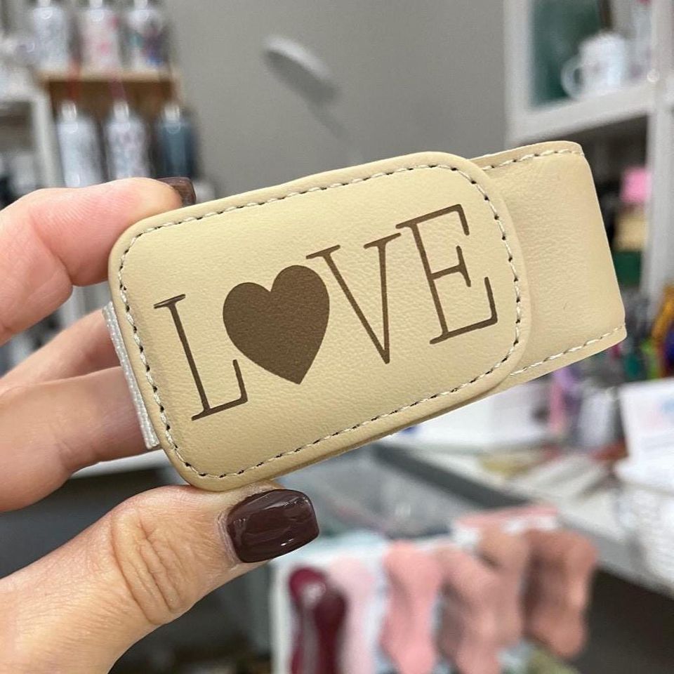 Custom Engraved Leather Sunglasses Holder Clip for Car Visor