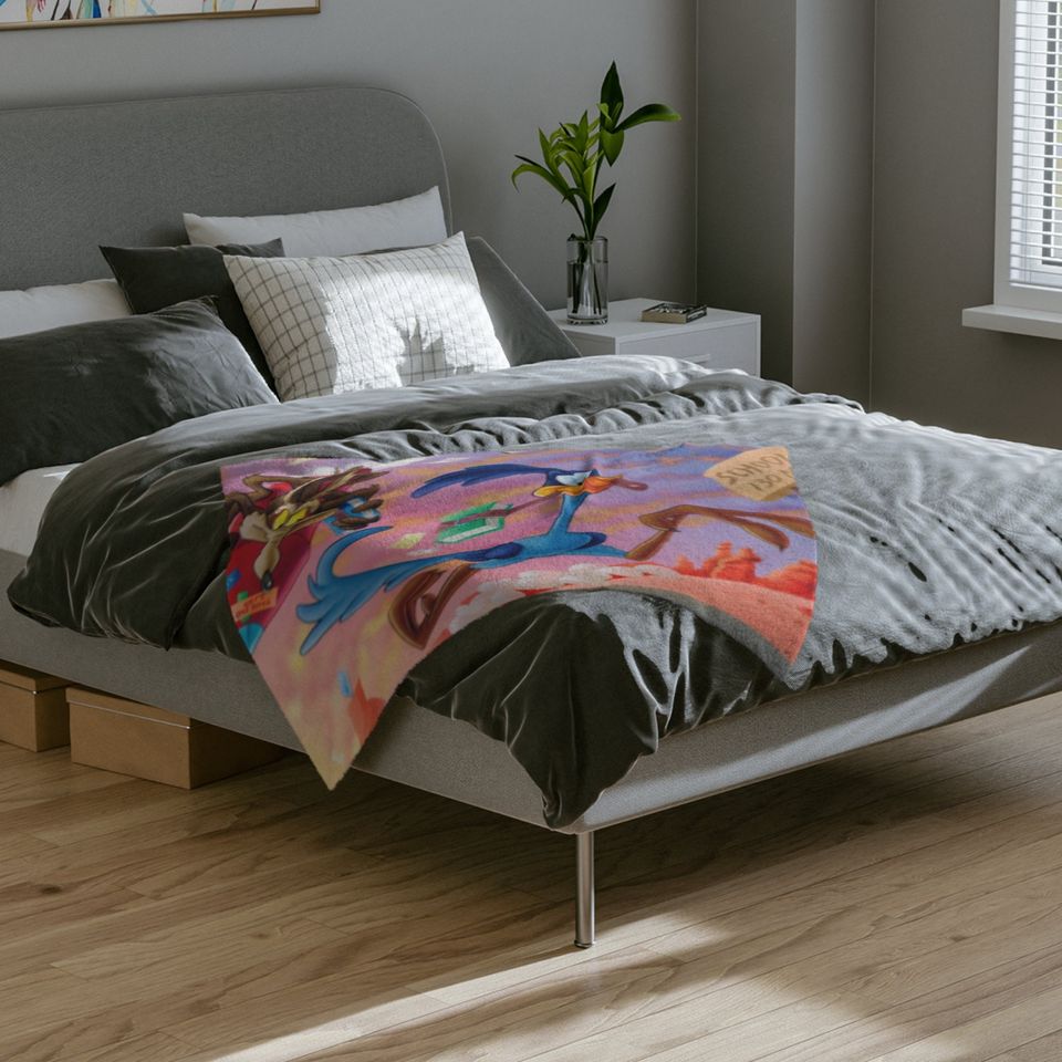 Road Runner and Coyote Fleece Blanket