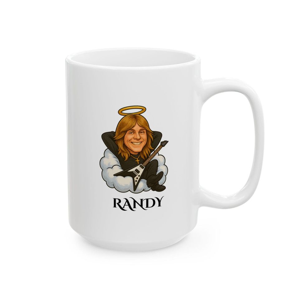 Ozzy Osbourne & Randy Rhoads Tribute Mug, Metal Legends Prince of Darkness Ceramic Cup