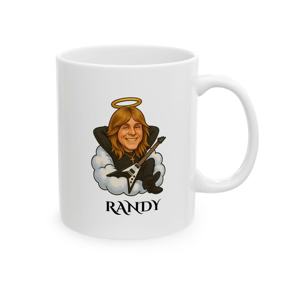 Ozzy Osbourne & Randy Rhoads Tribute Mug, Metal Legends Prince of Darkness Ceramic Cup