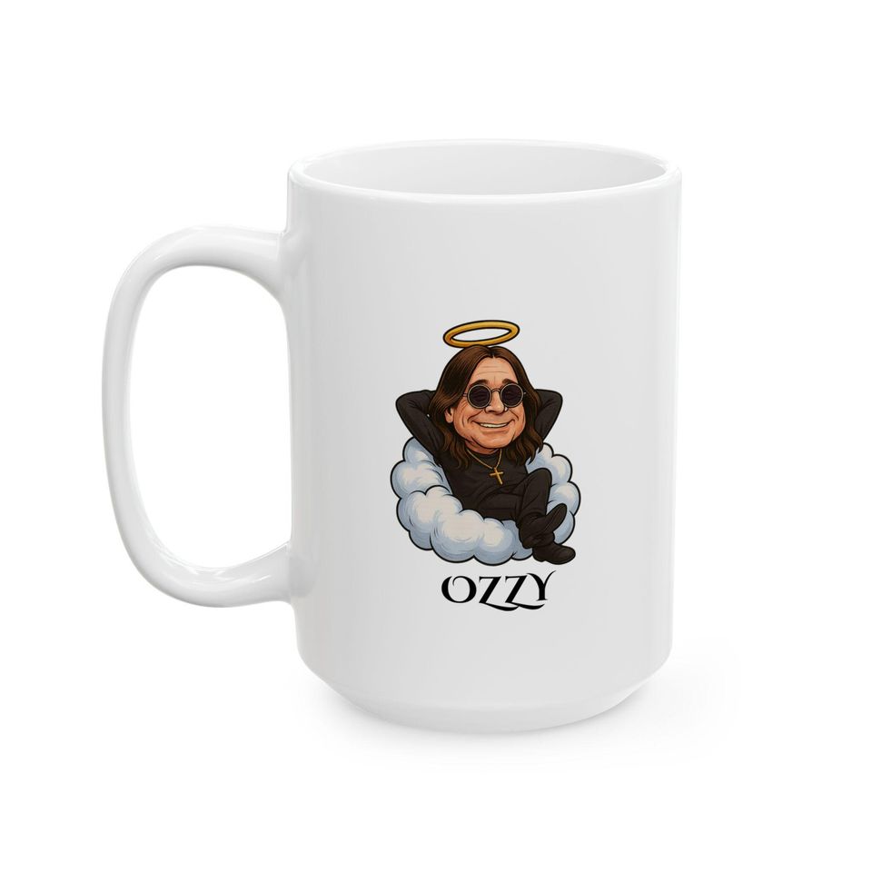 Ozzy Osbourne & Randy Rhoads Tribute Mug, Metal Legends Prince of Darkness Ceramic Cup