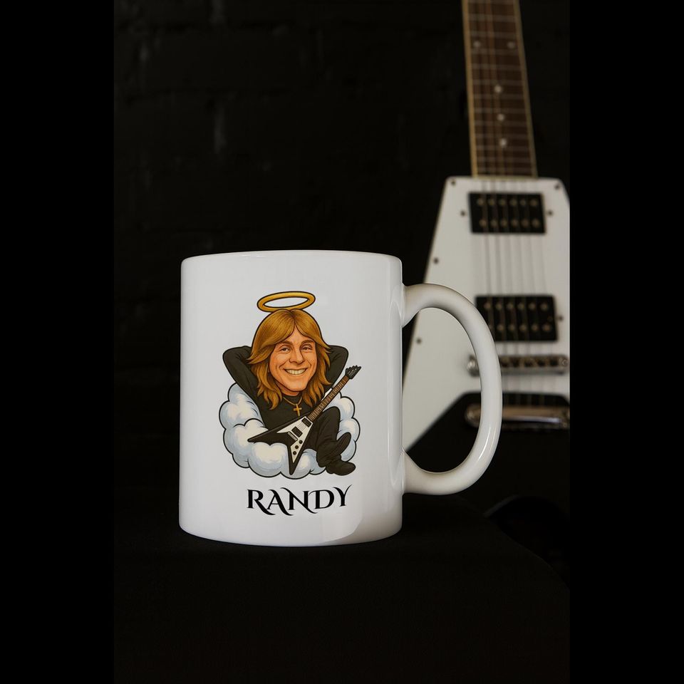 Ozzy Osbourne & Randy Rhoads Tribute Mug, Metal Legends Prince of Darkness Ceramic Cup