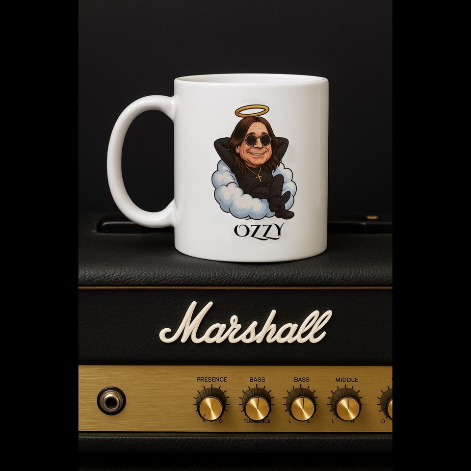 Ozzy Osbourne & Randy Rhoads Tribute Mug, Metal Legends Prince of Darkness Ceramic Cup