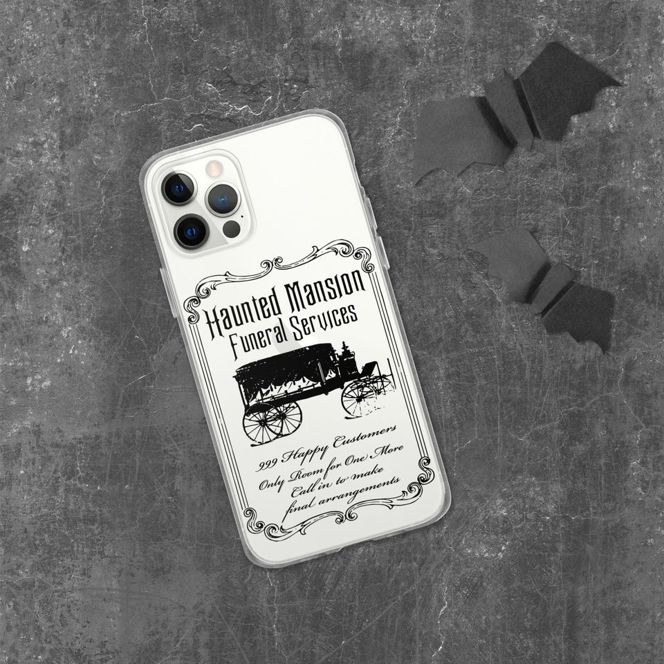 Haunted Mansion Funeral Services Black Print iPhone