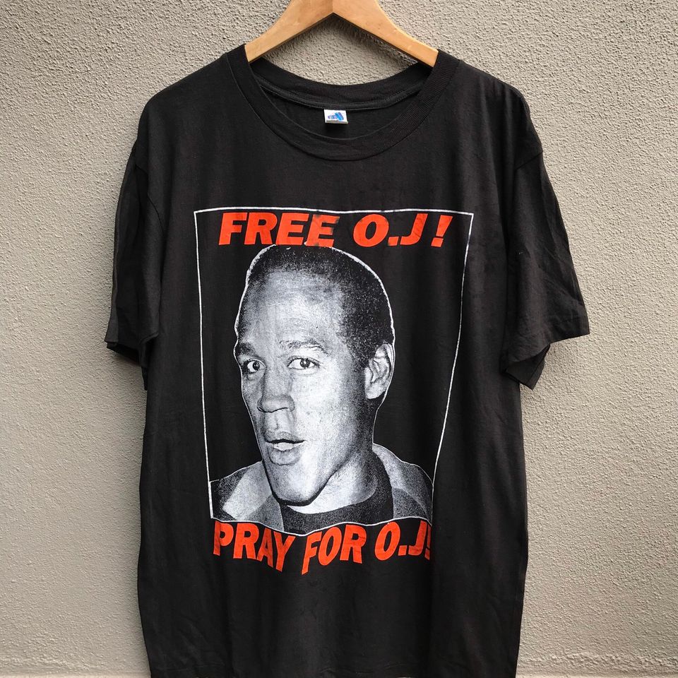 Vintage rare 90s OJ SIMPSON wanted rap tee