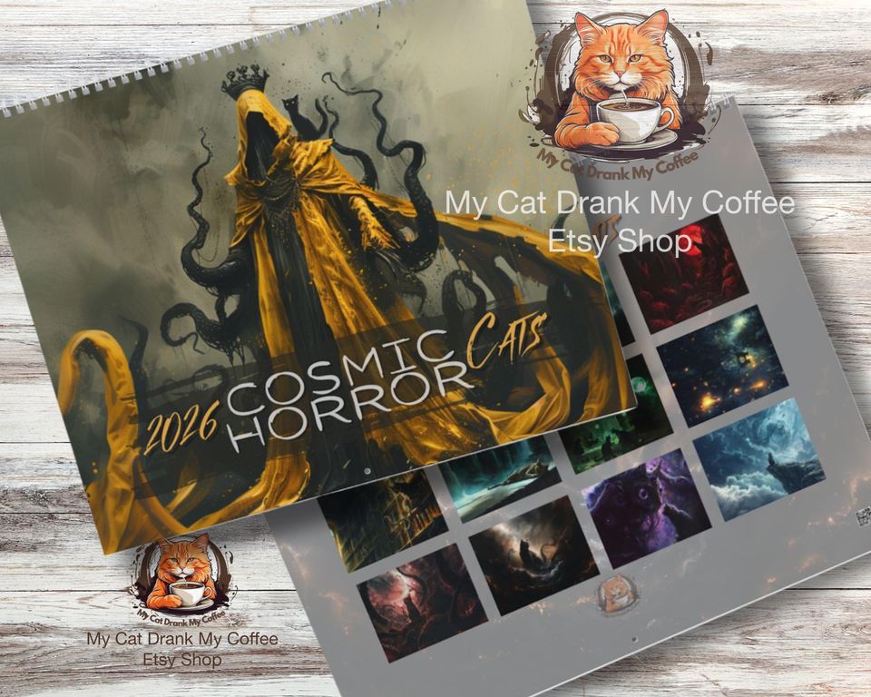 Cosmic Horror Cats Calendar 2026: Lovecraftian Art