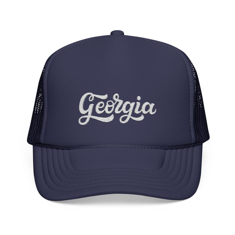 Georgia Embroidered Foam Trucker Hat