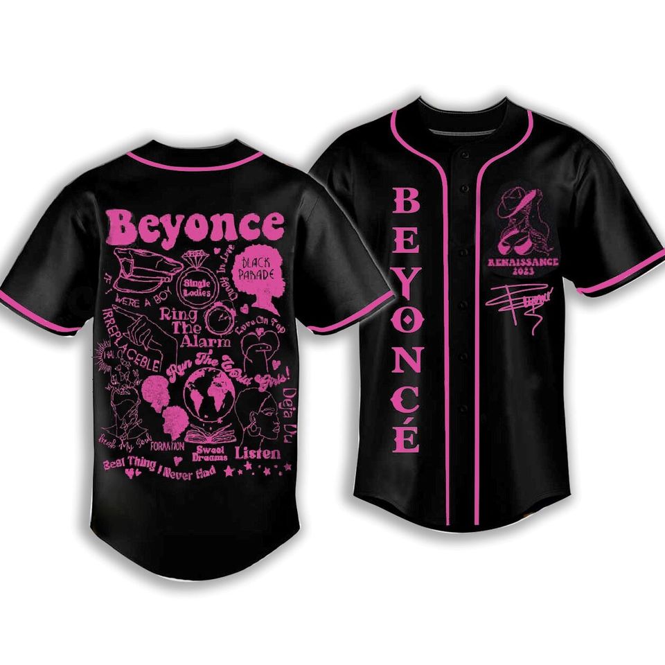 Beyonce pink pattern Baseball Jersey, Renaissance Jersey Shirt, Beyonce Renaissance Jersey