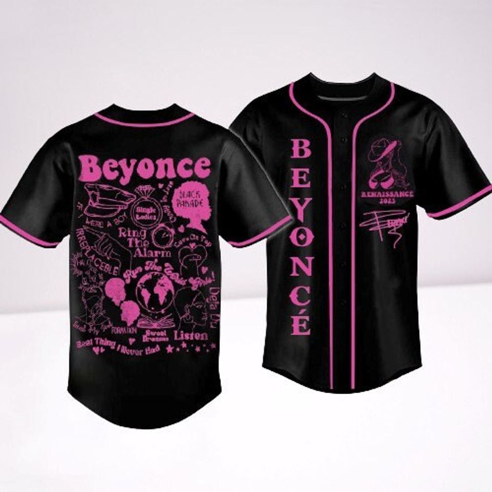 Beyonce pink pattern Baseball Jersey, Renaissance Jersey Shirt, Beyonce Renaissance Jersey