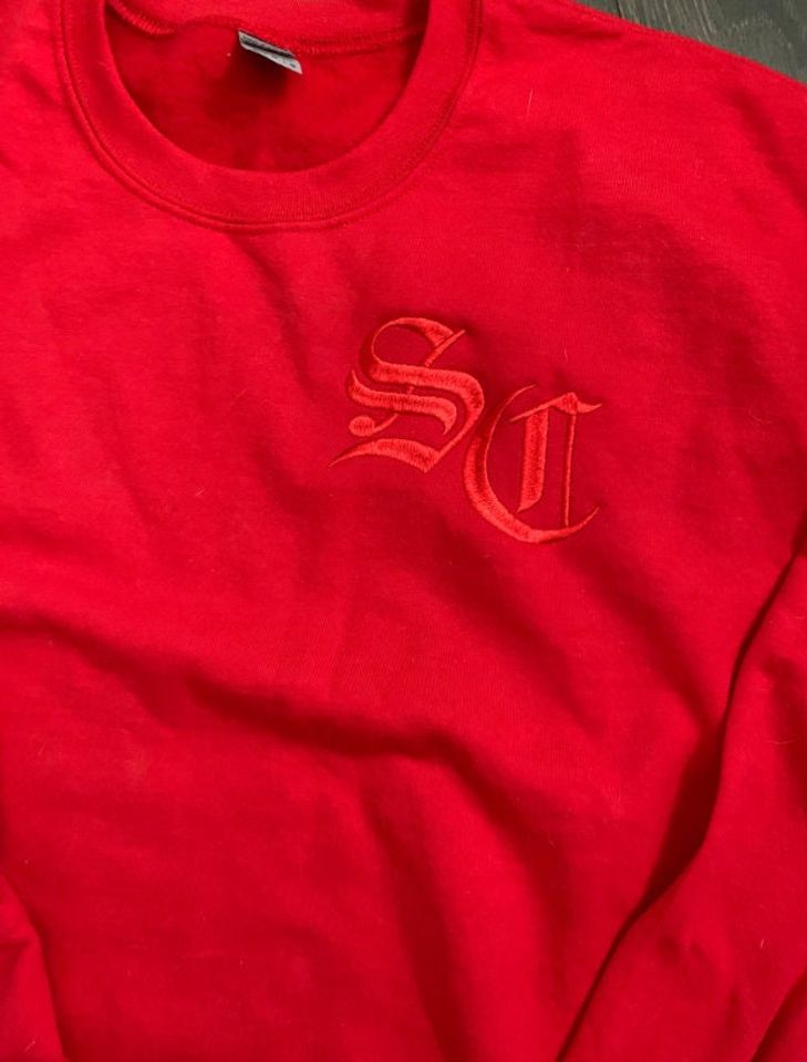 SC Santa Claus initials embroidery design, Christmas embroidery, The Santa Clause embroidery file includes 3 sizes, holiday embroidery files