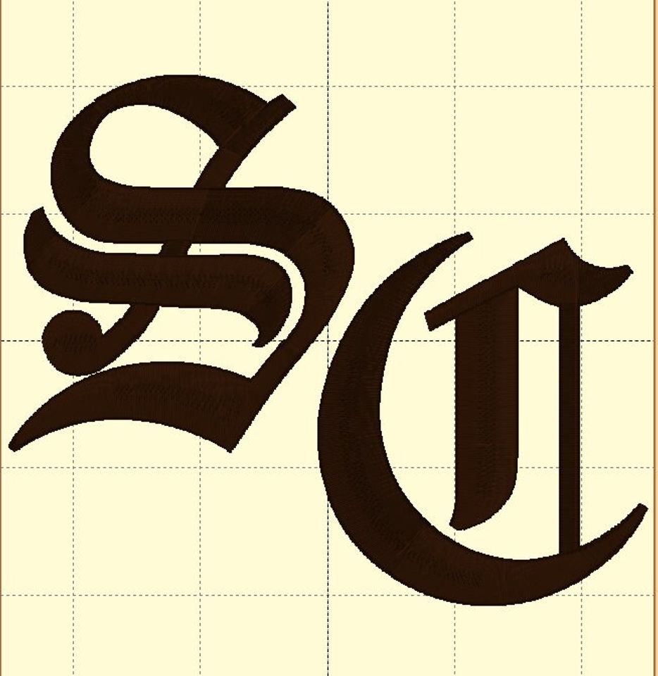 SC Santa Claus initials embroidery design, Christmas embroidery, The Santa Clause embroidery file includes 3 sizes, holiday embroidery files