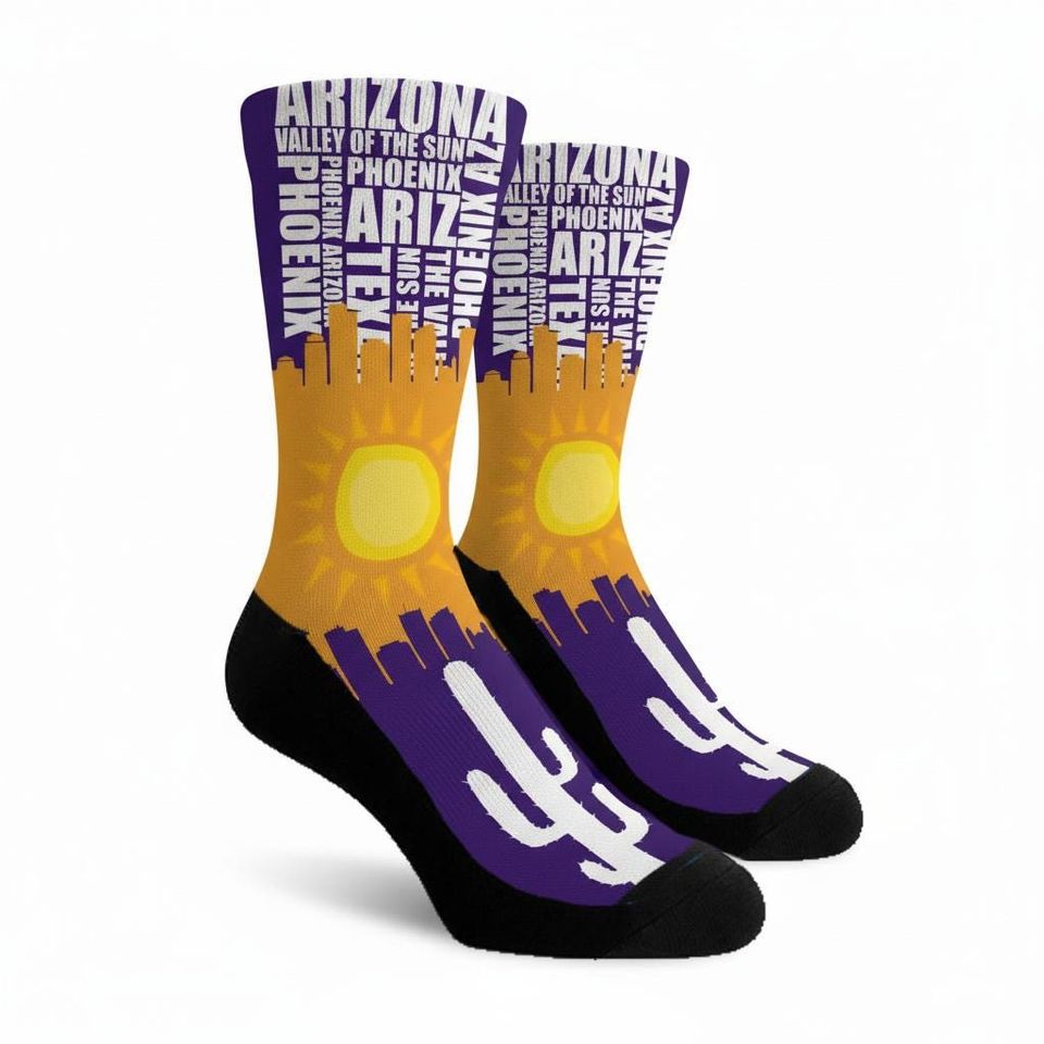 Phoenix Socks Downtown Socks Skyline Socks Pro Basketball Socks