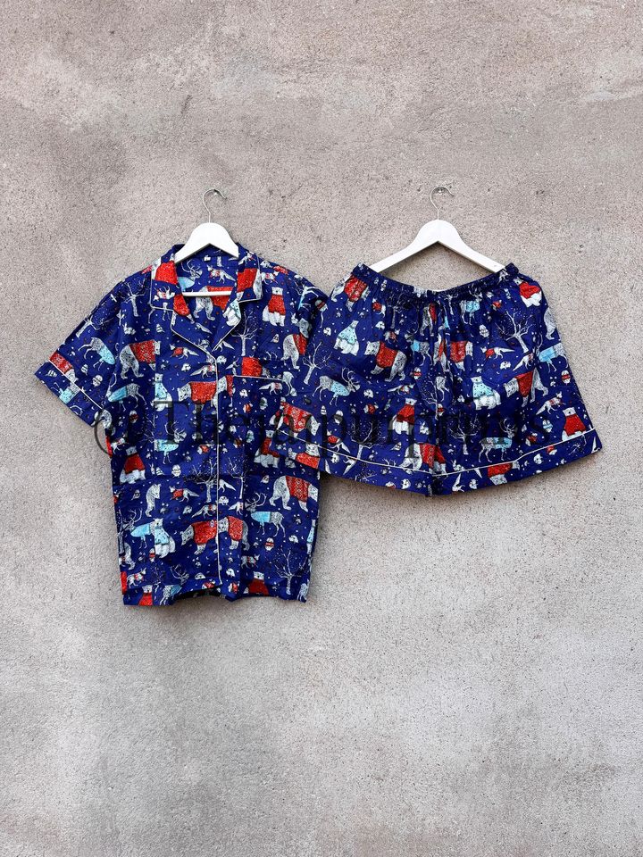 Christmas Pajama Shorts: Indian  Family PJs