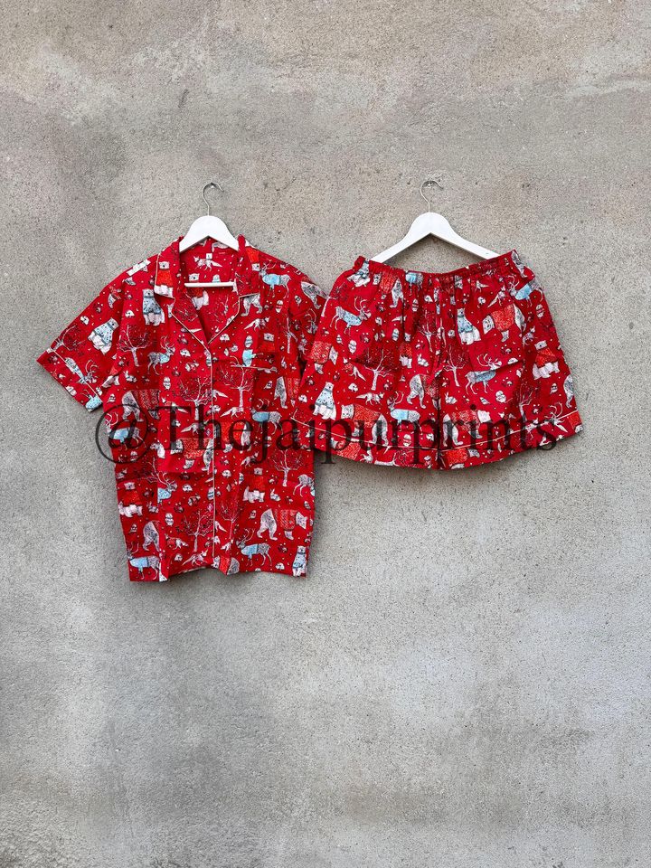 Christmas Pajama Shorts: Indian  Family PJs