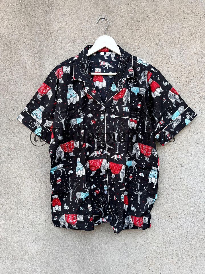 Christmas Pajama Shorts: Indian  Family PJs