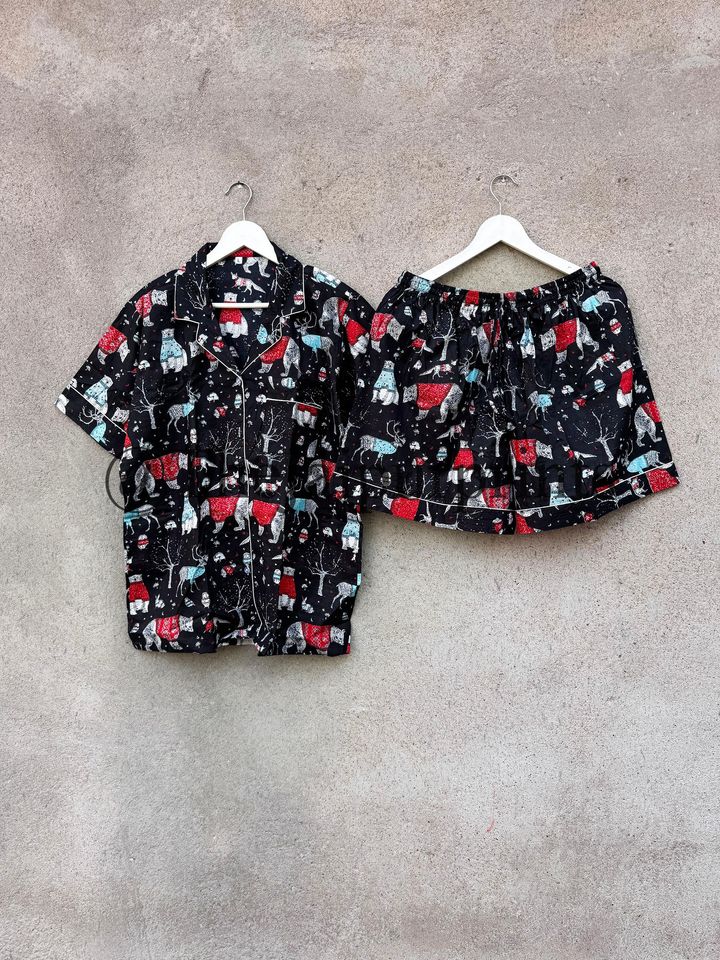 Christmas Pajama Shorts: Indian  Family PJs