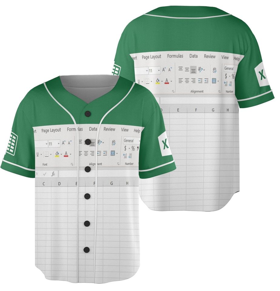 Funny Excel Baseball Jersey