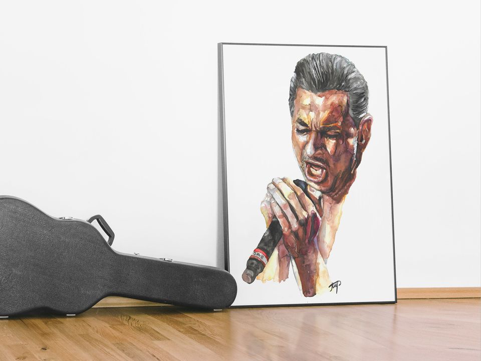 Depeche Mode Digital Print Poster, Dave Gahan Artwork, Vertical Matte Poster, Rock Wall Art