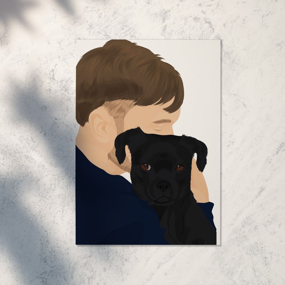 Personalized Pet Portrait: Custom Art Print, Valentine's Gift