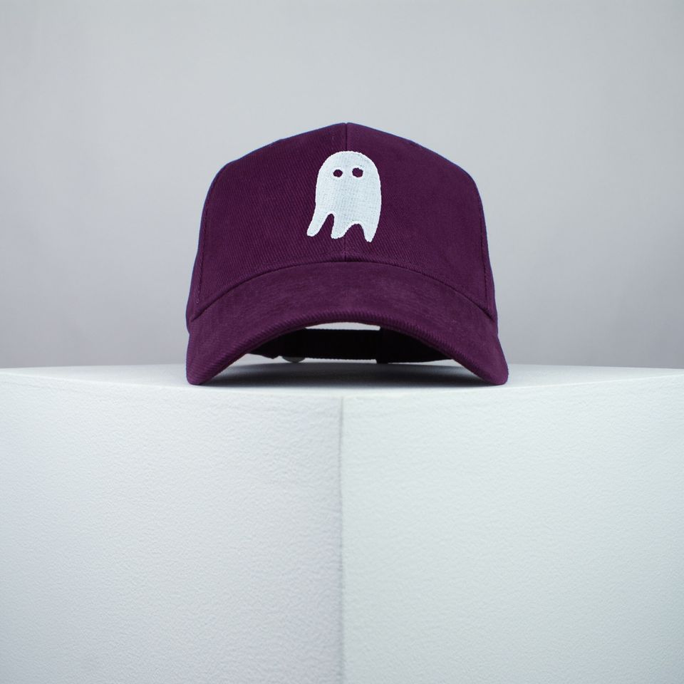 Crazy Ghost embroidered baseball cap / halloween / spooky / costume