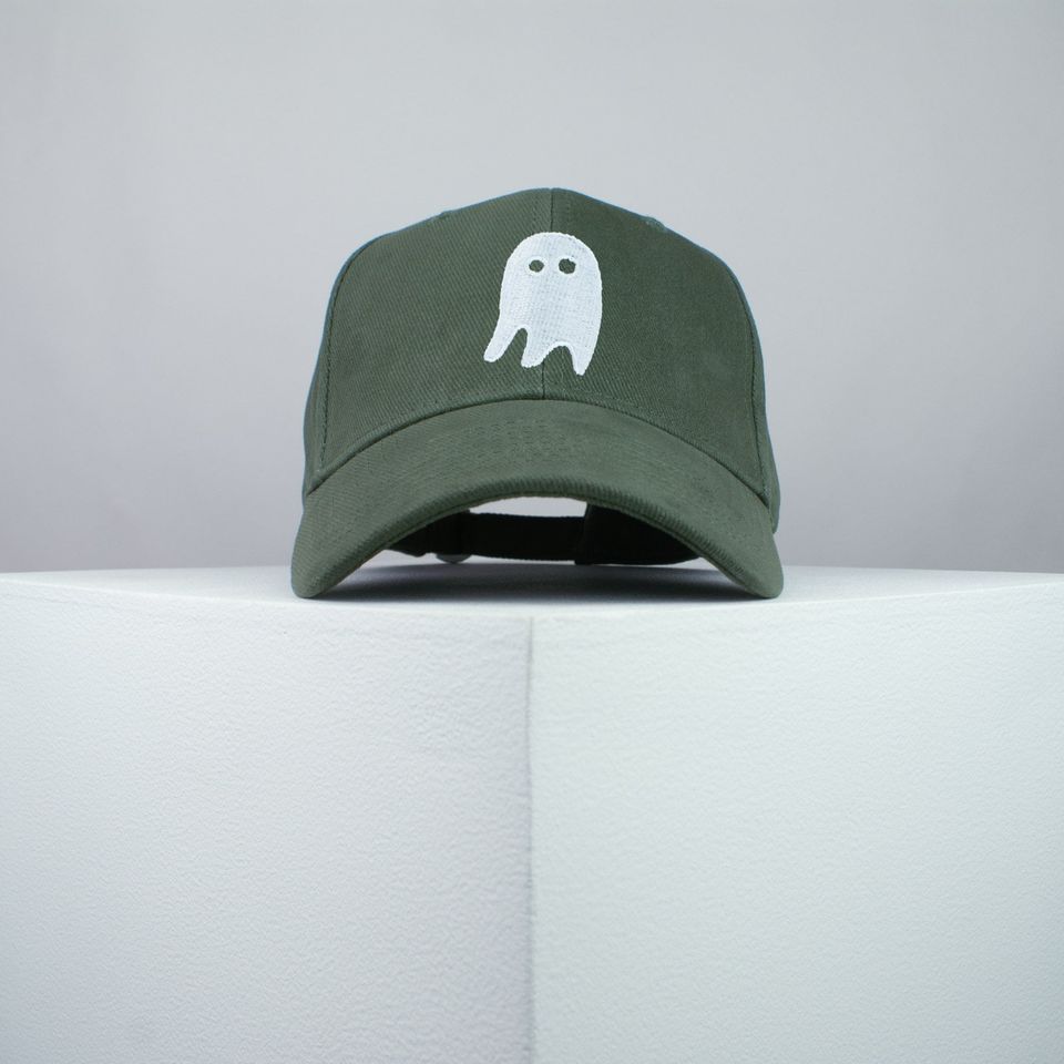 Crazy Ghost embroidered baseball cap / halloween / spooky / costume