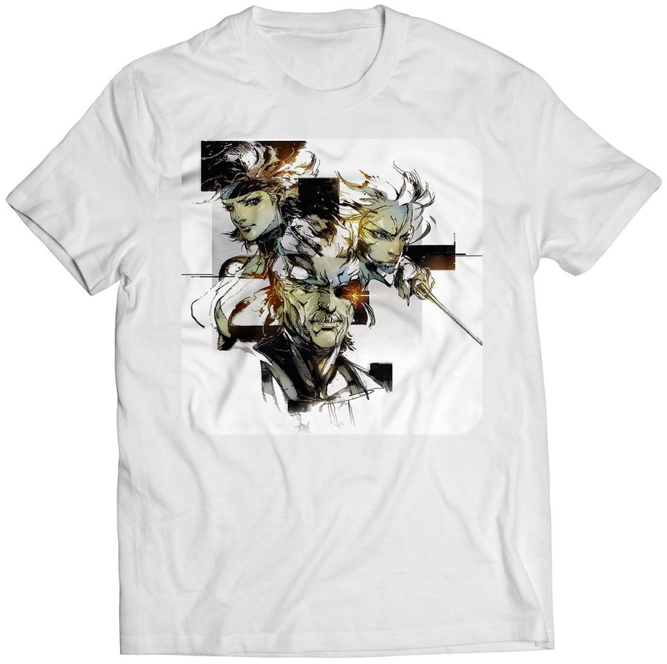 Meryl, Snake, & Raiden Faces Metal Gear Solid 4 Unisex T-shirt
