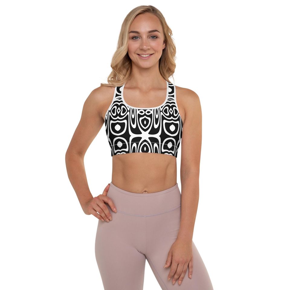 Binary Totem Sports Bra  Bold Print Activewear
