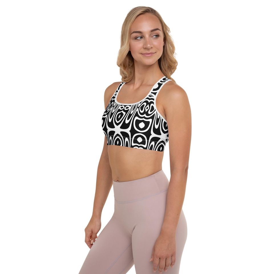 Binary Totem Sports Bra  Bold Print Activewear
