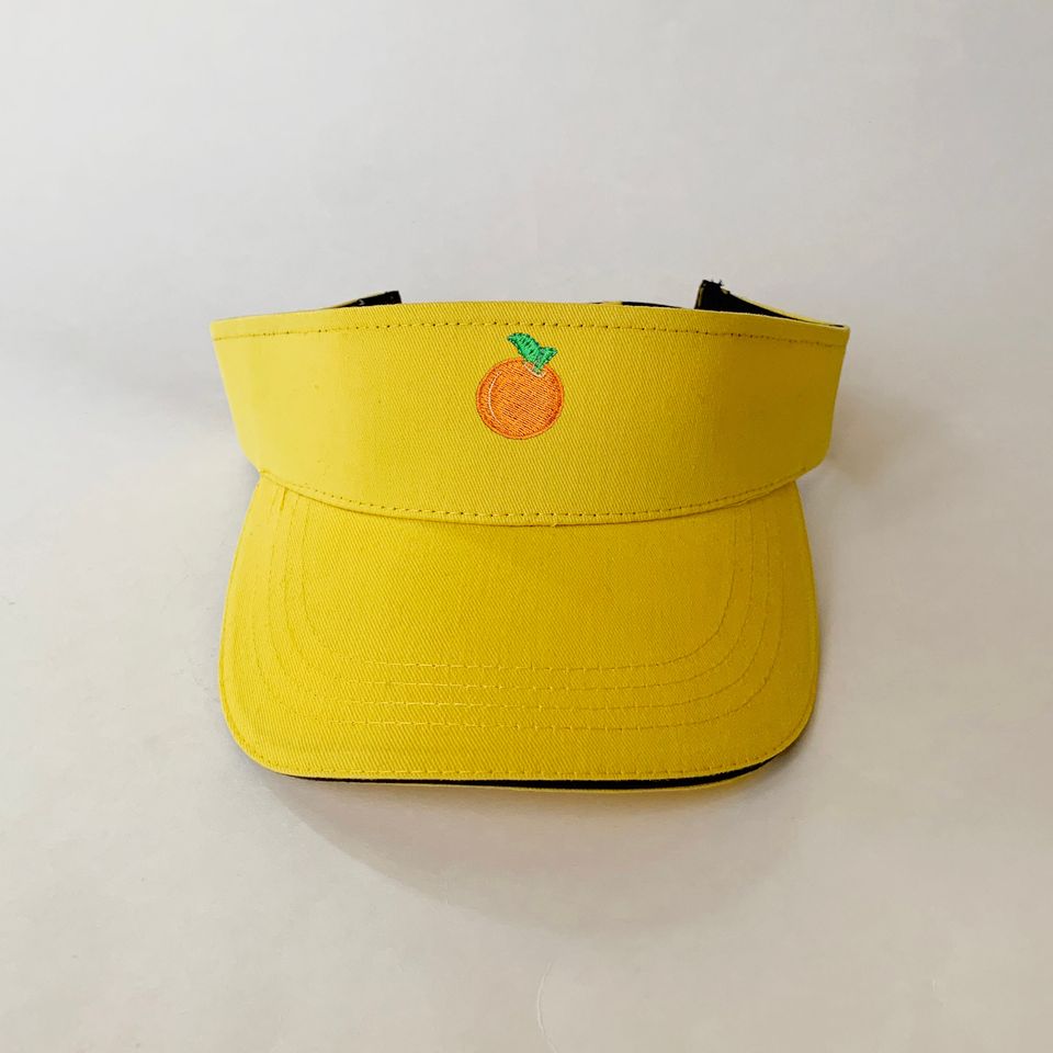 Orange Embroidered Visor Tangerine Cotton Visor