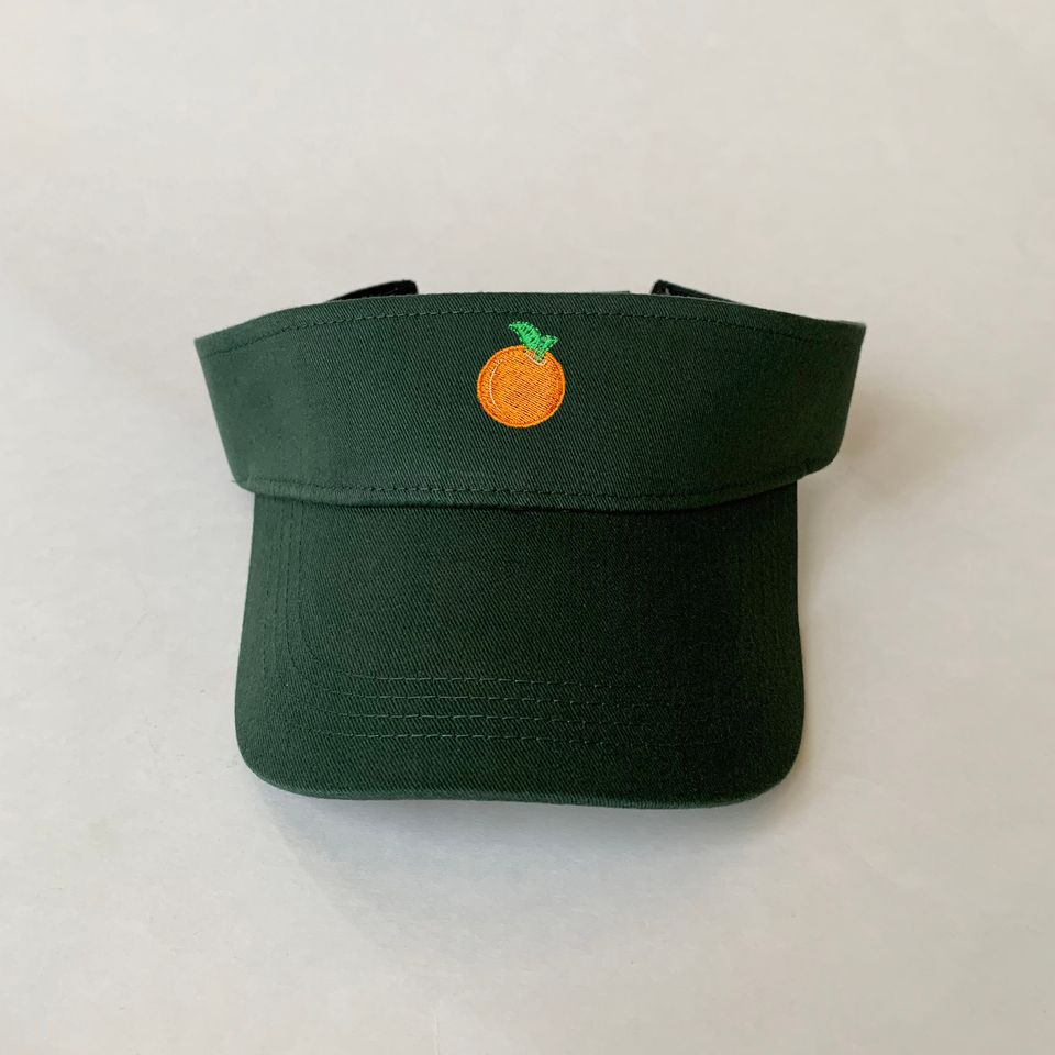 Orange Embroidered Visor Tangerine Cotton Visor