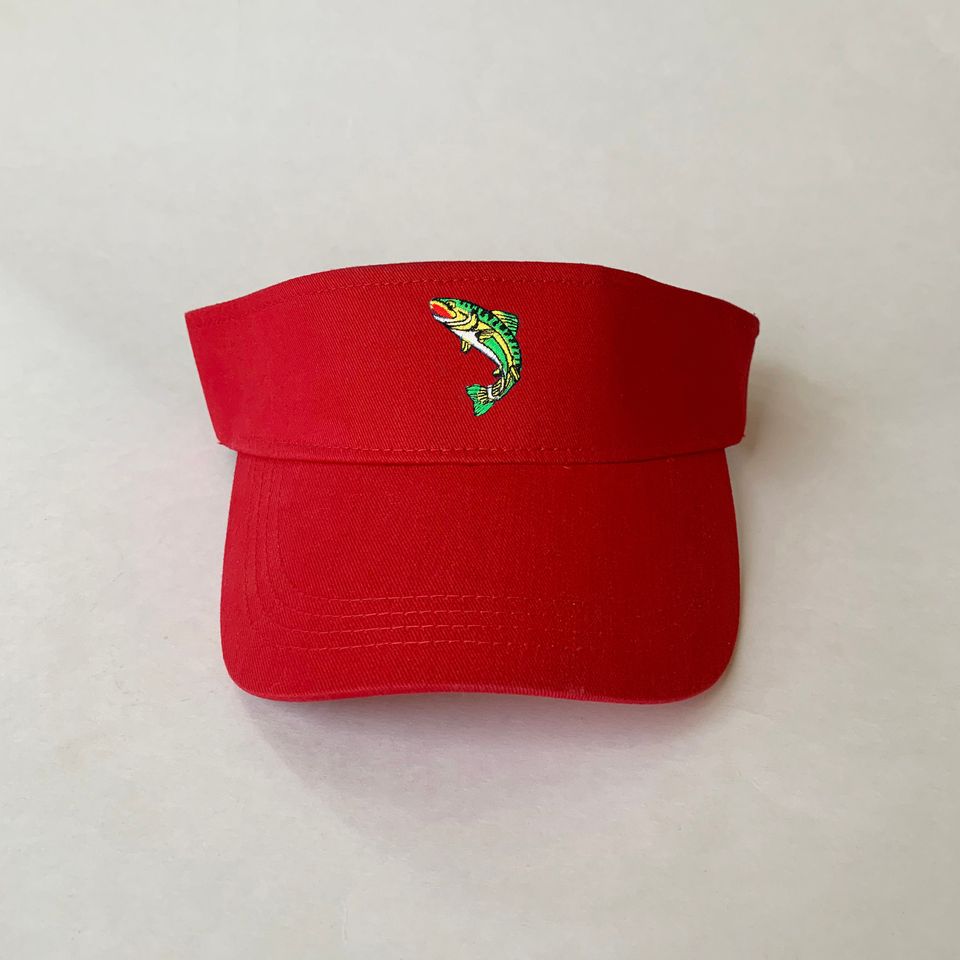 Trout Fishing Embroidered Visor Cotton Visor