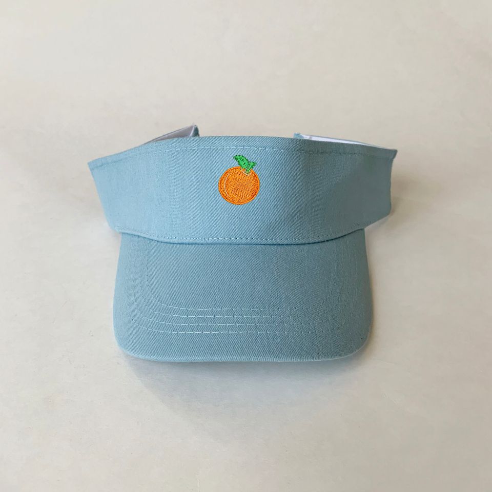 Orange Embroidered Visor Tangerine Cotton Visor
