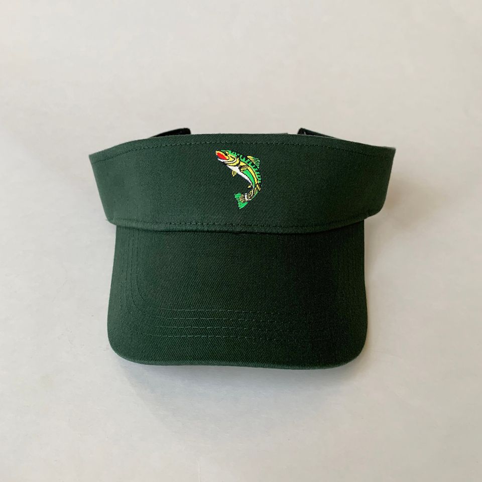 Trout Fishing Embroidered Visor Cotton Visor