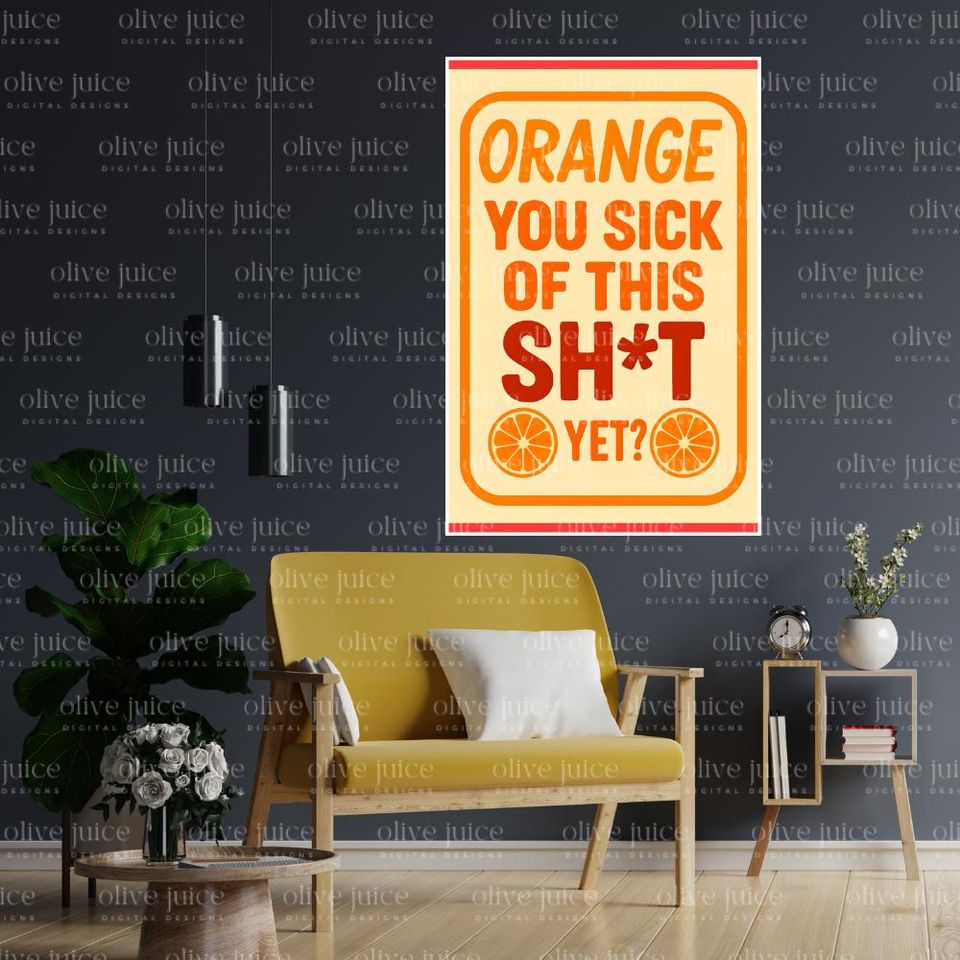 Impeach Trump Protest Sign: Orange Anti-Trump Art Print