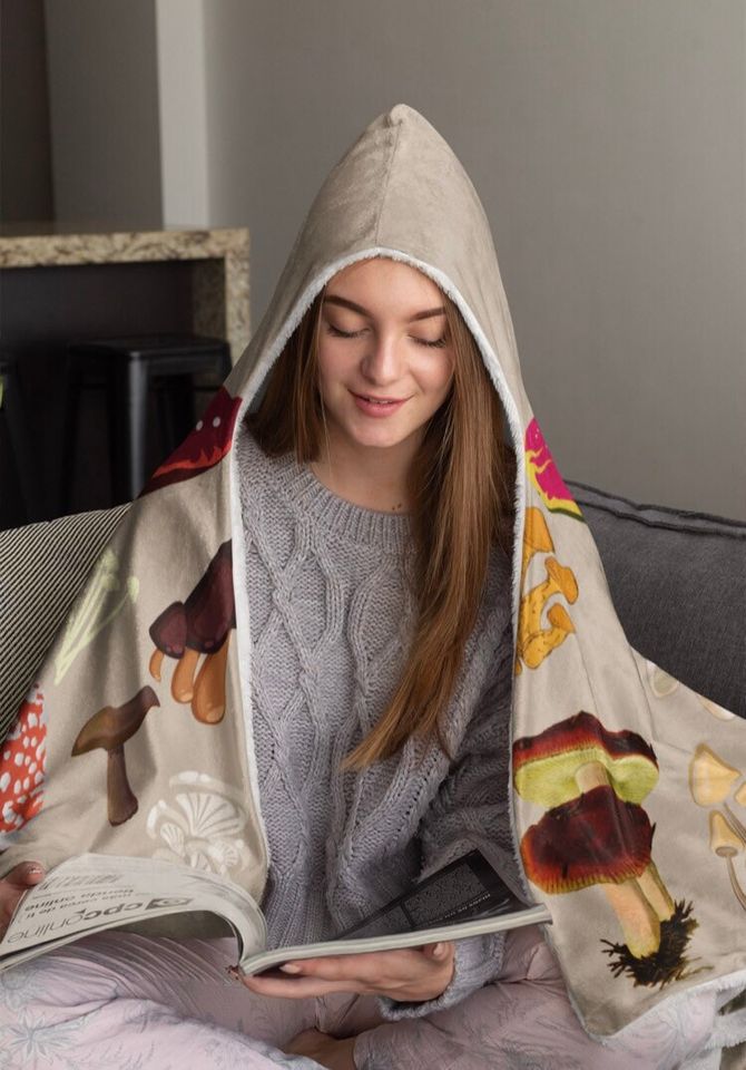 Mushroom Heaven Hoodie Blanket