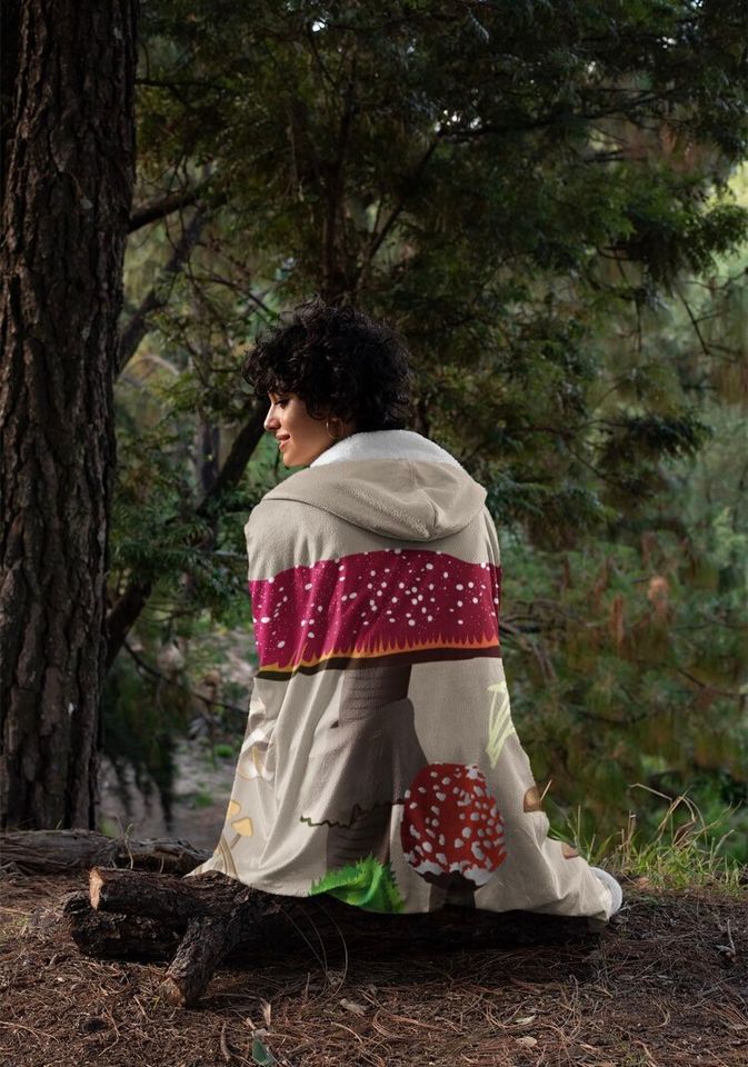 Mushroom Heaven Hoodie Blanket