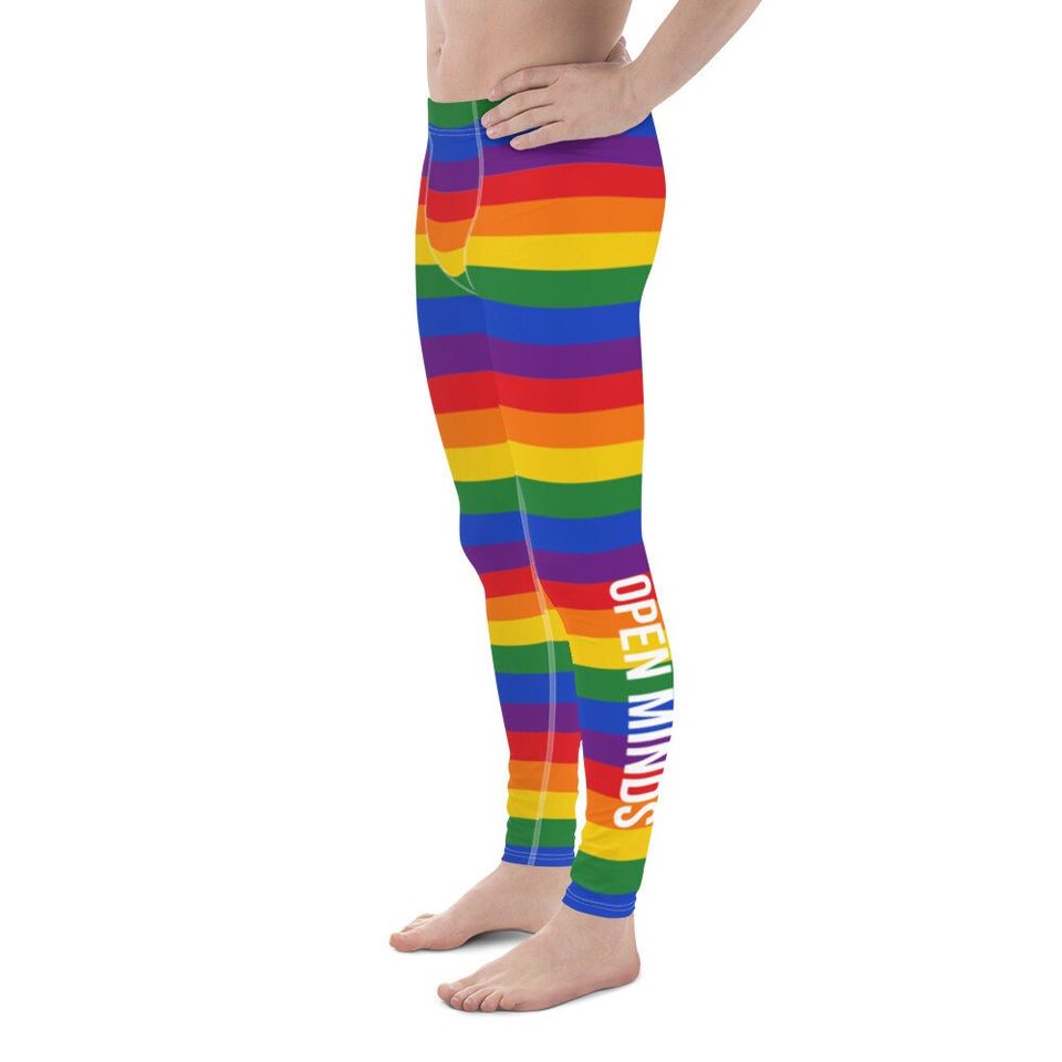 Mens Open Mats Open Minds Jiu-Jitsu Athletic Leggings - BJJ supporting LBGTQ
