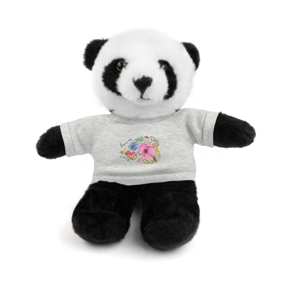 Stuffed animals wearing tee