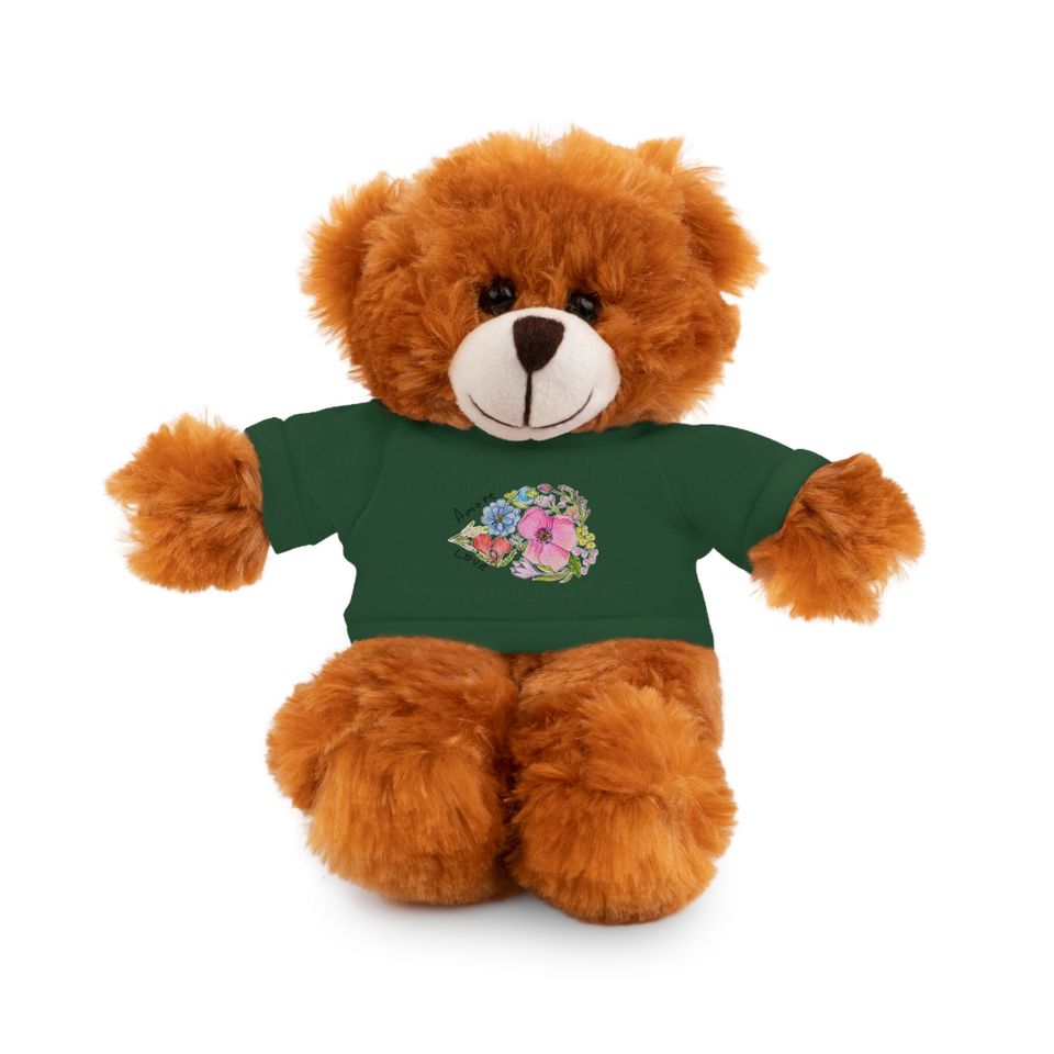 Stuffed animals wearing tee