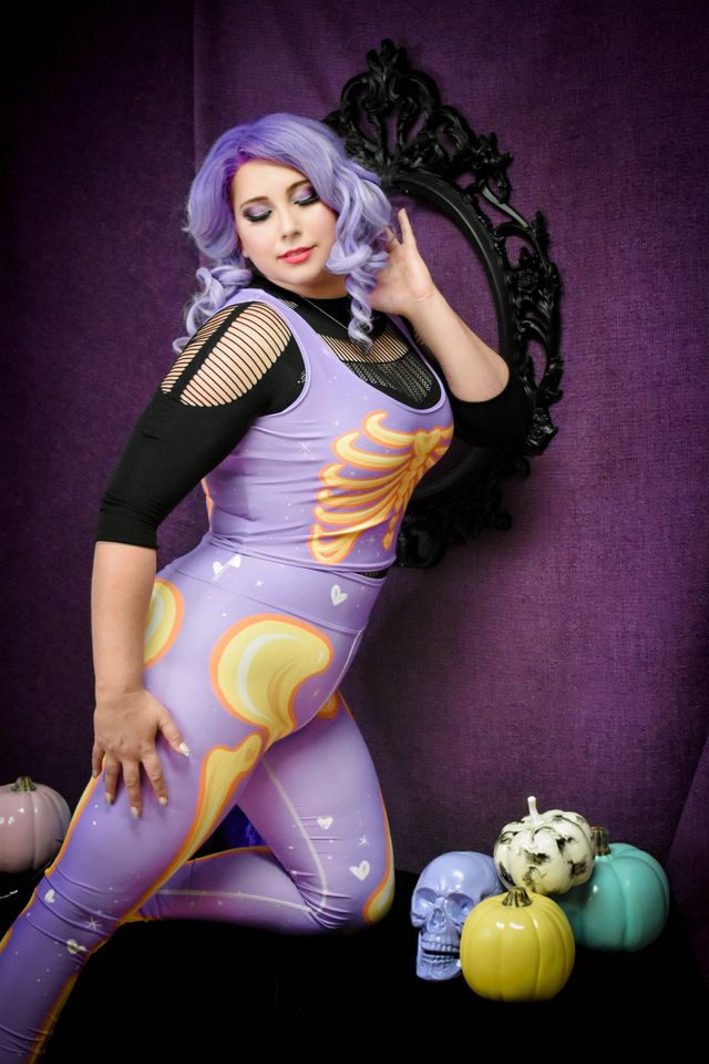 Adorabones Purple & Orange Leggings