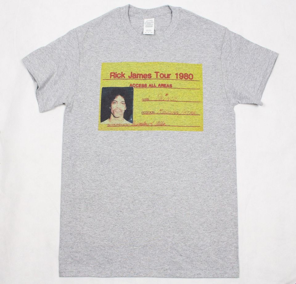 Prince Rick James tour pass Grey T-shirt