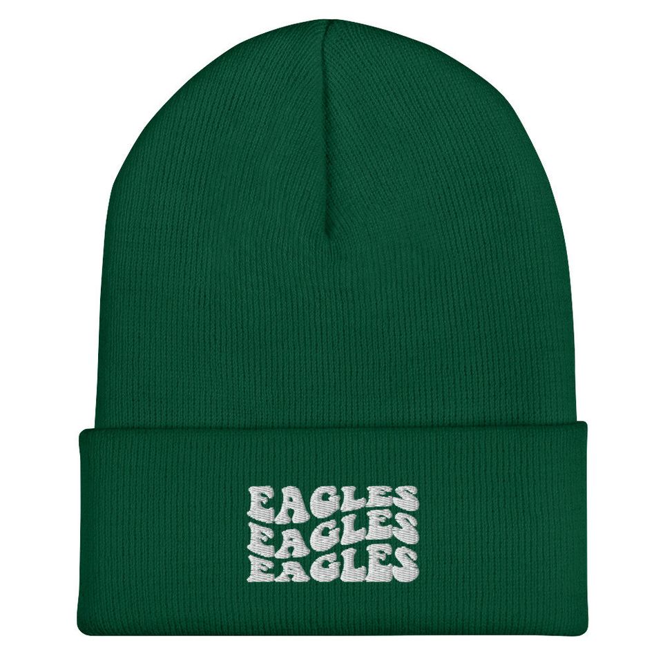 Eagles Wavy Cuffed Beanie - Embroidered