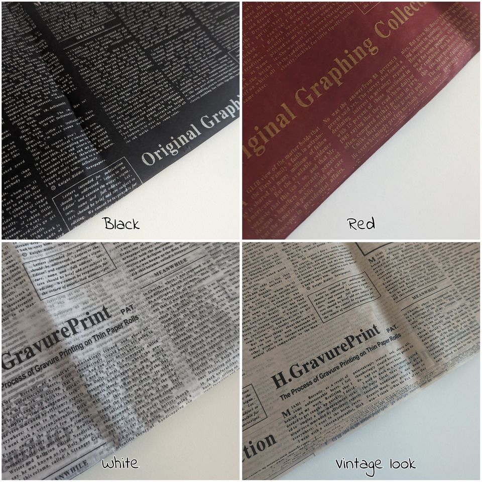 Newspaper Print Tissue Paper: Scrapbook, Gift Wrap, Decoupag
