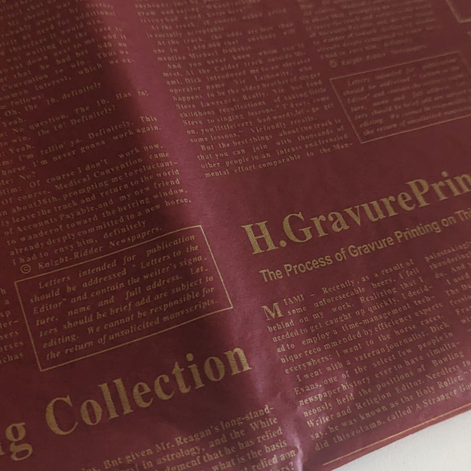 Newspaper Print Tissue Paper: Scrapbook, Gift Wrap, Decoupag