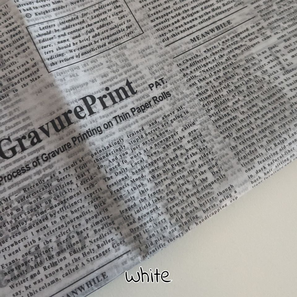 Newspaper Print Tissue Paper: Scrapbook, Gift Wrap, Decoupag